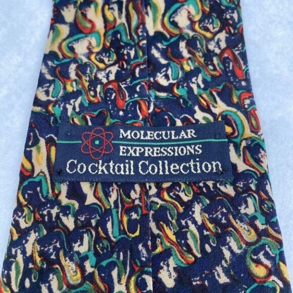 Molecular Expressions Cocktail COLL. Tie Mens 4x56.5” Champagne Under Microscope - Picture 3 of 6